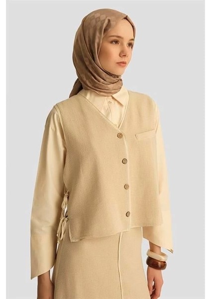 Hasır Dokulu Yelekli Takım 25Y6028 Aytaşı fiyatları