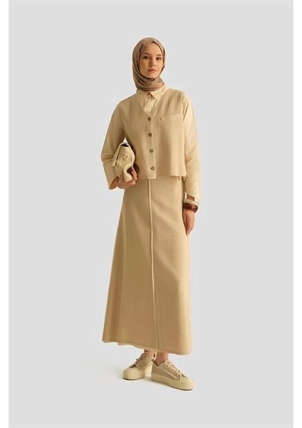 Hasır Dokulu Yelekli Takım 25Y6028 Aytaşı modelleri