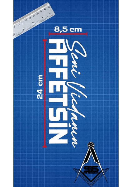 Seni Vicdanın Affetsin Yazı Jdm Araba-Motosiklet Cam Etiket Sticker 24X8,4CM Beyaz Renk fiyatları