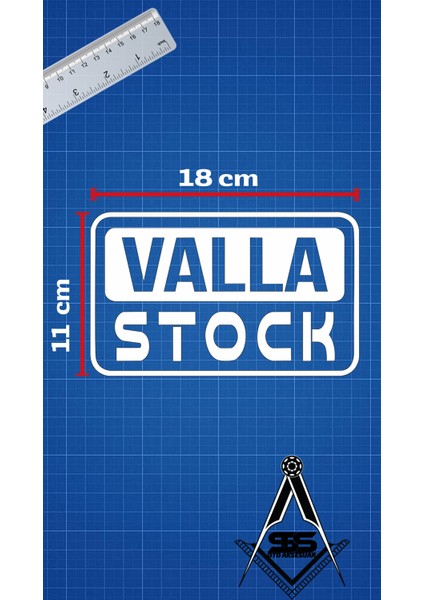 Valla Stock Jdm Araba-Motosiklet Cam Etiket Sticker 18X11CM Beyaz Renk