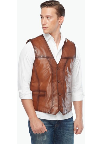 Puntolu Taba Hakiki Deri Yelek fiyatları