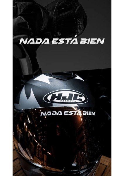 Nada Está Bien / Hiçbir Şey Yolunda Değil Yazı Jdm Motosiklet Kask Etiket Sticker 12X1CM Beyaz Renk