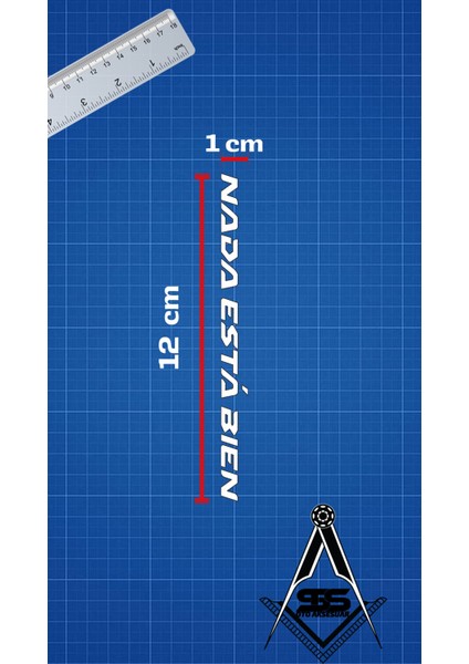 Nada Está Bien / Hiçbir Şey Yolunda Değil Yazı Jdm Motosiklet Kask Etiket Sticker 12X1CM Beyaz Renk modelleri