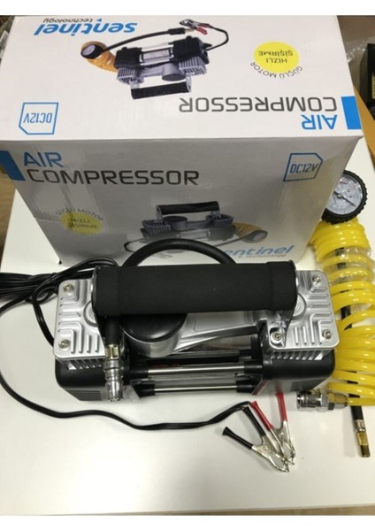 Hava Komresörü 12V Büyük Metal Gövde Çift Piston