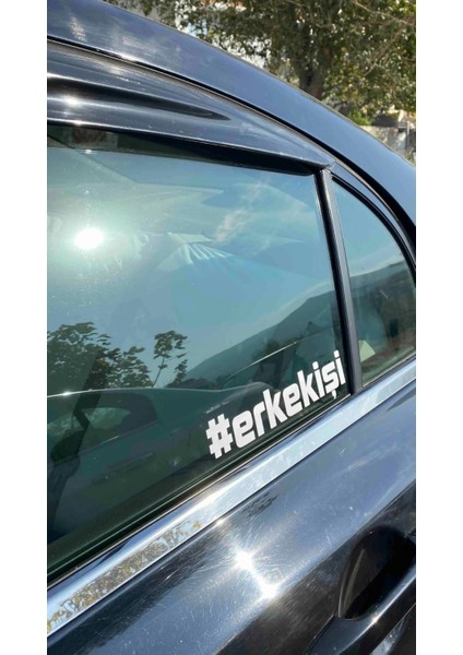 Erkek Işi Yazı Jdm Araba-Motosiklet Cam Etiket Sticker 20X4,4CM Beyaz Renk