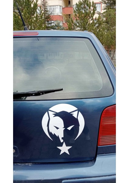 Kurt Börü Logo Araba-Motosiklet Sticker 22X28CM Beyaz Renk modelleri
