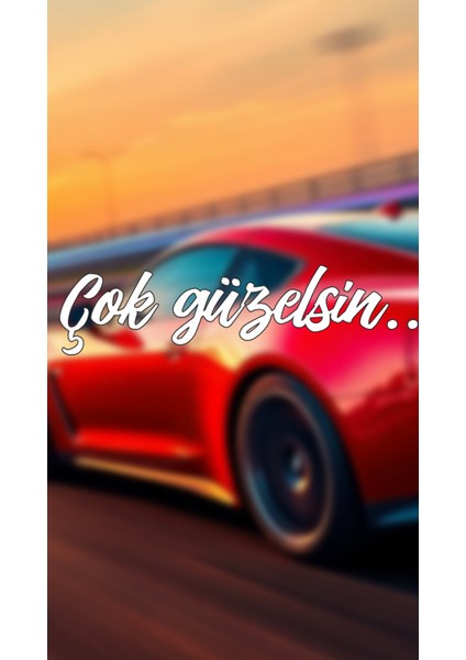 Çok Güzelsin Güneşlik Ayna Yazısı Araba-Motosiklet Cam Etiket Sticker 8X2CM Beyaz Renk
