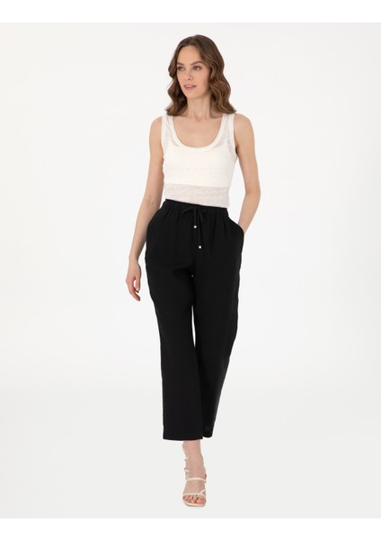 Kadın Ekru Comfort Fit Örme Bluz 50306235-VR019