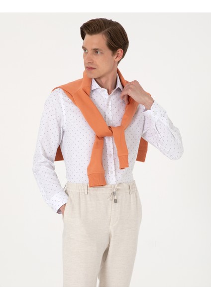 Erkek Beyaz Slim Fit Uzun Kollu Gömlek 50307134-VR013 modelleri