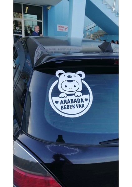 Arabada Bebek Var Araba Cam Sticker 24X28CM 2 Elli modelleri