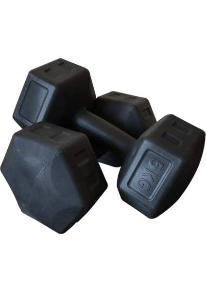 Dambıl Seti 5 kg x 2 Adet 10 kg Ağırlık Seti Siyah CNTR00203