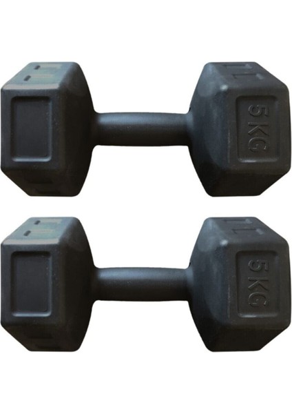 Dambıl Seti 5 kg x 2 Adet 10 kg Ağırlık Seti Siyah CNTR00203