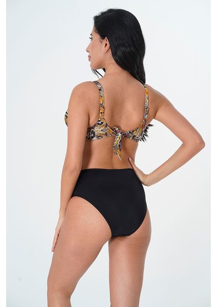 2025 Kreasyonu Desenli Toparlayıcı Bikini Takımı