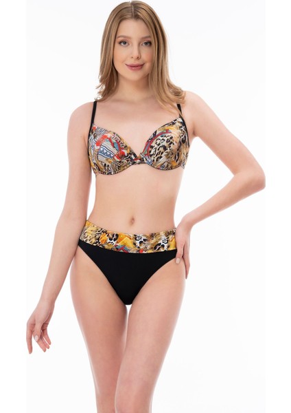 2025 Kreasyonu Desenli, Kaplı Bikini Takımı
