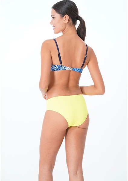 2025 Kreasyonu Lacivert, Leopar Desenli Drape Bikini Takımı fiyatları