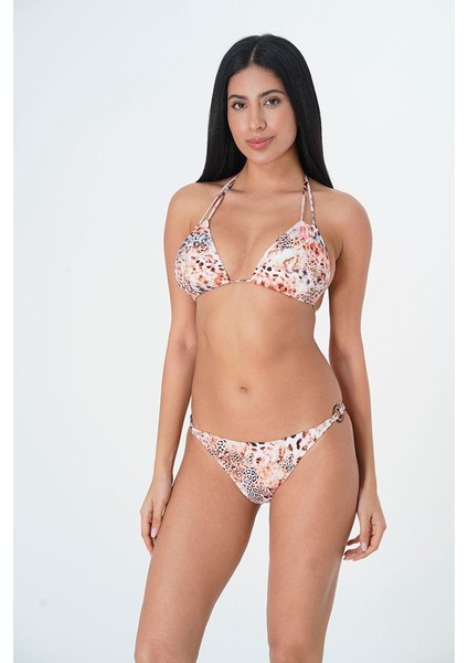 2025 Kreasyonu Leopar Desenli Üçgen Bikini Takımı