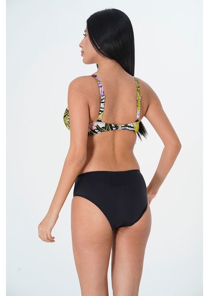 2025 Kreasyonu Beyaz, Çiçek/yaprak Desenli, Toparlayıcı Bikini Takımı