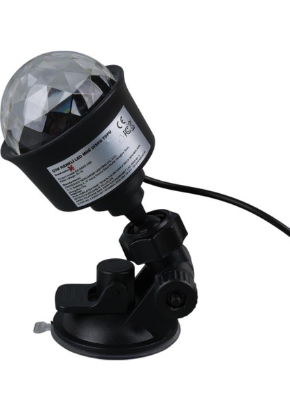 Ledx AL-KX-6889 Projeksiyon Atmosferli Usbli 4 Watt Şarjlı Sihirli Rgb LED Disko Topu Seyyar Disko Işık Aydınlatma