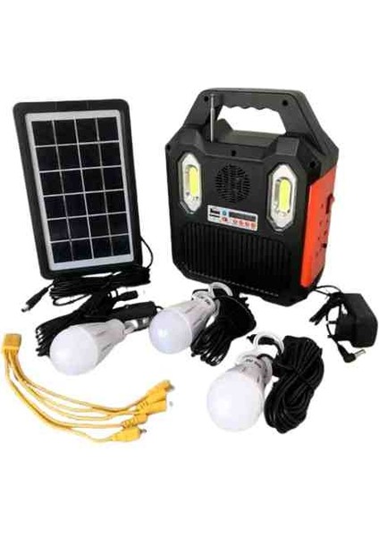 3 Ampullü Bt Radyolu Güneş Enerjili Ev Bahçe Kamp Aydınlatması