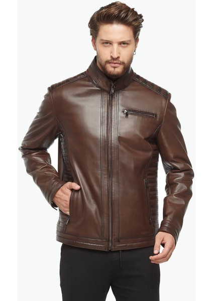 Slim Fit Ireko Boyama Deri Ceket