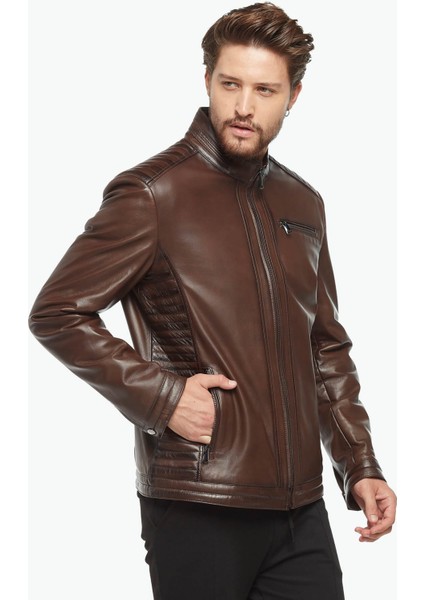 Slim Fit Ireko Boyama Deri Ceket