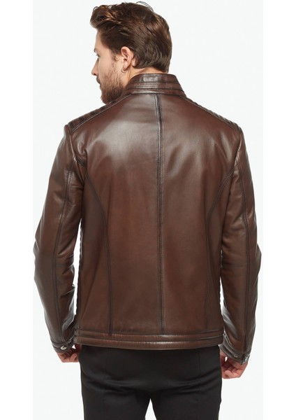 Slim Fit Ireko Boyama Deri Ceket