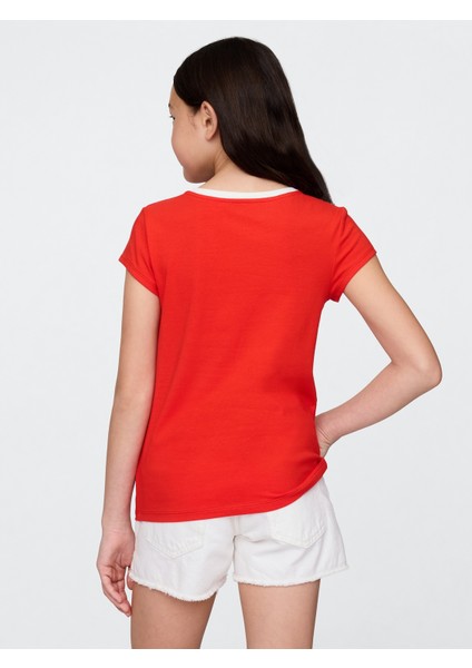 Kız Çocuk Kırmızı Grafik T-Shirt modelleri