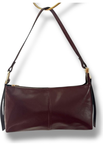 Retro Bordo Baget Çanta