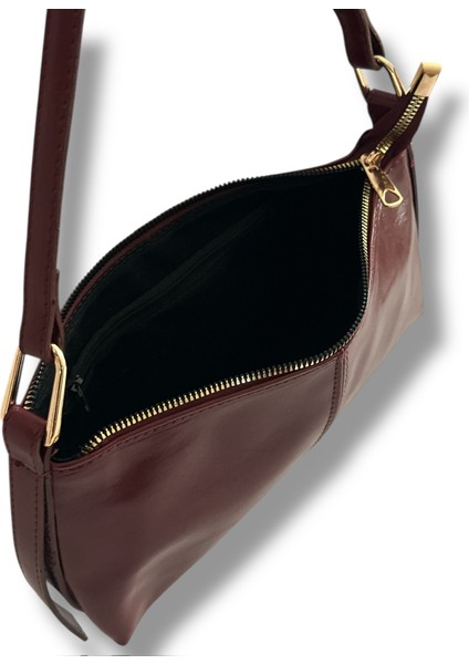Retro Bordo Baget Çanta