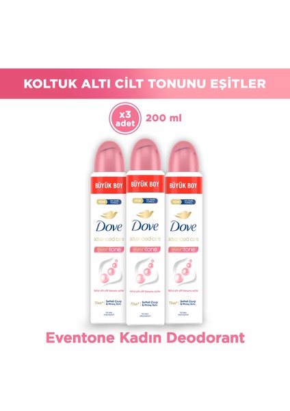 Kadın Sprey Deodorant Eventone Kalendula Özü Büyük Boy 200 ml X3 Adet