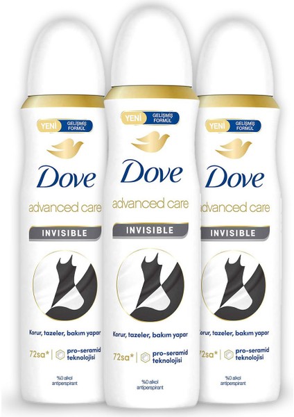 Kadın Deodorant Invisible Dry 150 ml - 3'lü Paket