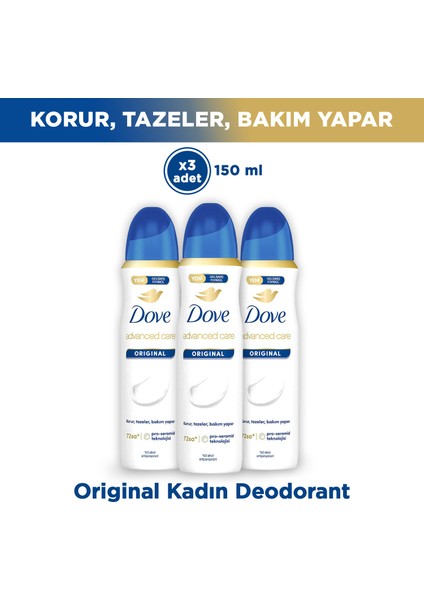 Kadın Sprey Deodorant Original 150 Ml X3