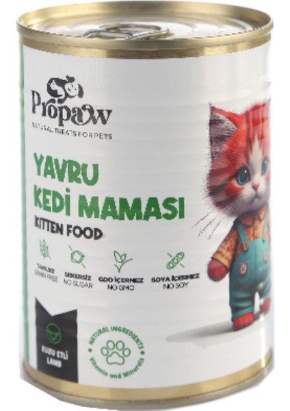 Yavru Kedi Yaş Mama Kuzu Konserve Jöleli Premium Parça Etli Besleyici Tahılsız Temiz Içerik indirimleri