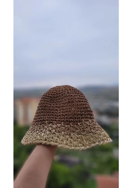 Örgü Hasır Bucket Kadın Şapka Camel-Bej fiyatları