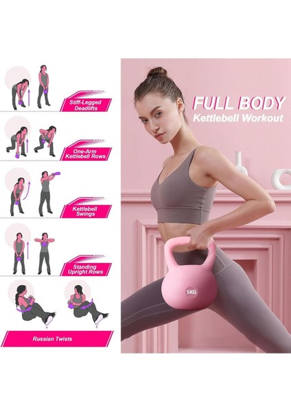 5kg Soft Kettlebell Yumuşak Tabanlı Metal Kumlu Ses Yapmaz Darbeye Dayanıklı Çift El Ağırl