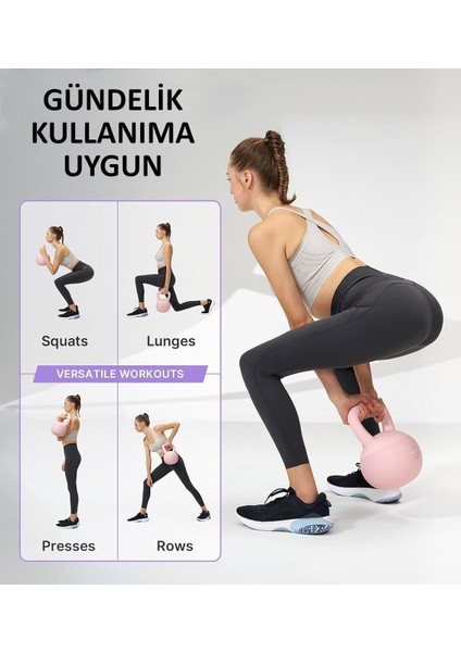 5kg Soft Kettlebell Yumuşak Tabanlı Metal Kumlu Ses Yapmaz Darbeye Dayanıklı Çift El Ağırl