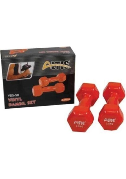 Vds-50 Köşeli Vinyl Dambil Set 2.5 kg x 2 Adet