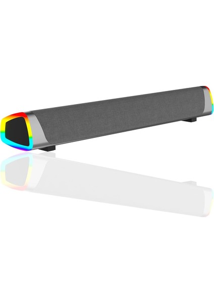 DS101 Kablosuz Bluetooth Aux 6W Rgb Aydınlatmalı Soundbar Ev Sineması Televizyon Ses Sistemi Hoparlör Siyah