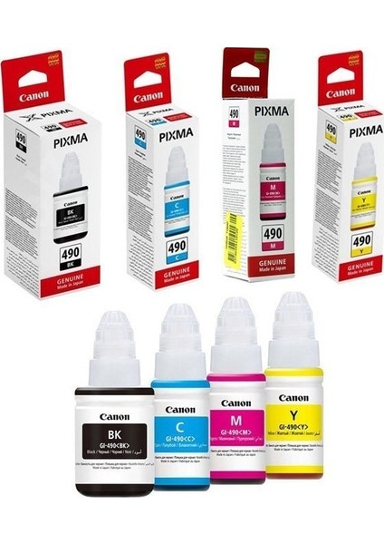 GI-490 Pixma G1410 4 Renk Orjinal Mürekkep Seti