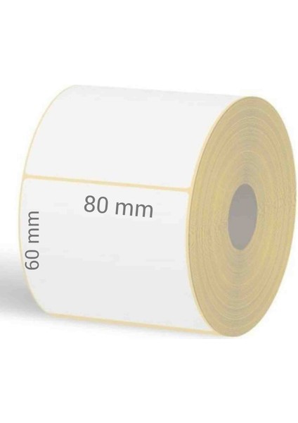 60 x 80 mm Lamine Termal Etiket (40000 Adet) 1000'LIK Rulo/sarım, 40 Rulo. Extra Güçlü Hotmelt Yapışkanlı. Deepfreze Termal Özellikli,