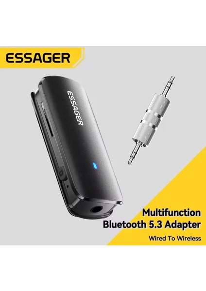 BT09 Bluetooth 5.3 Araç Kiti Çok Fonsiyonlu 3.5mm Ses Aux Jack Klipsli Orjinal Yeni Nesil Son Teknoloji Ses Müzik Araba Hoparlörleri Kulaklık Düşük Gecikme Yüksek Performanslı