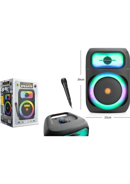 LED Işıklı WR174 Bluetooth Hoparlör - Mikrofon Hediyeli, Taşınabilir Kablosuz, Yüksek Ses Kalitesi