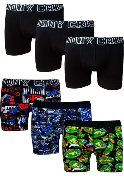 Erkek Desenli Boxer 6’li Paket Erkek İç Giyim Külot Don Erkek Baksır