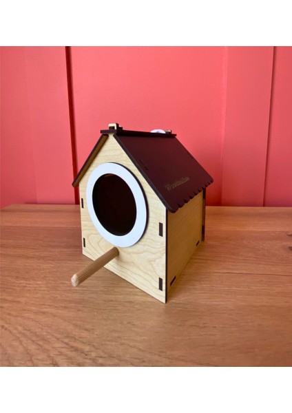 Ahşap Dekoratif Kuş Evi Yuvası, Yuvalık, Balkon , Bahçe Aksesuarı