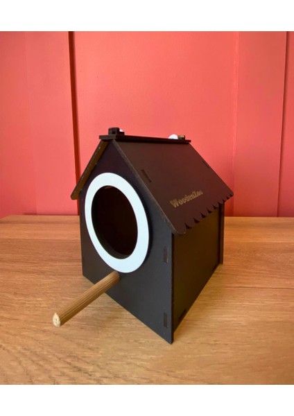 Ahşap Dekoratif Kuş Evi Yuvası, Yuvalık, Balkon , Bahçe Aksesuarı