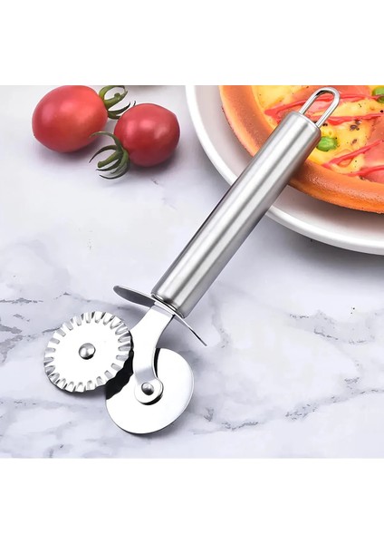 Çelik Saplı Çift Çelik Bıçaklı Lüx Pizza Kesici modelleri