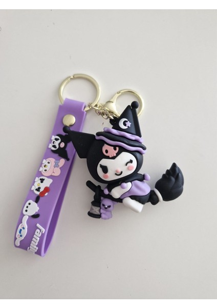 Kuromi Mor-Siyah Anahtarlık 1 Adet modelleri