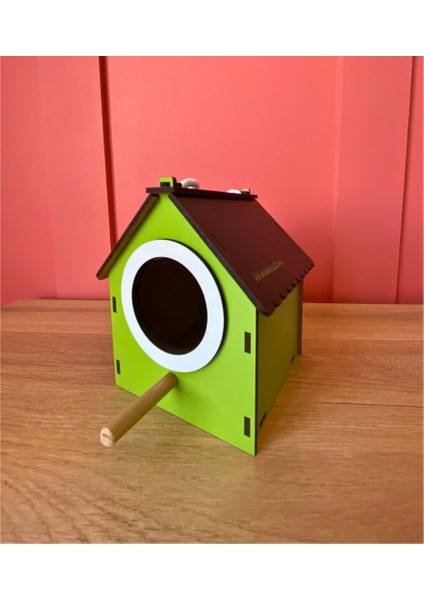 Ahşap Dekoratif Kuş Evi Yuvası, Yuvalık, Balkon , Bahçe Aksesuarı