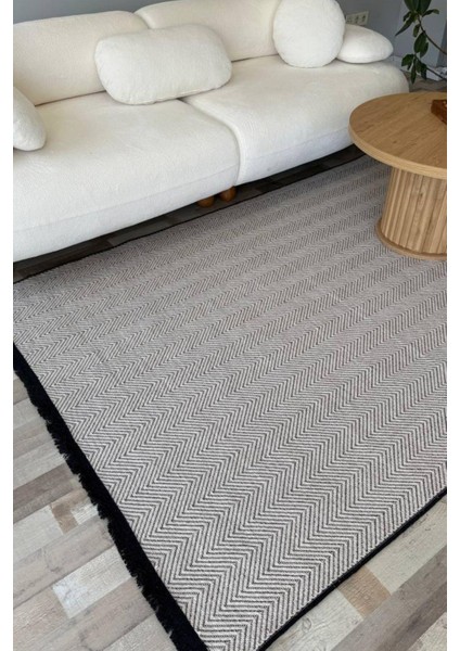 Pera Sisal Yıkanabilir Dokuma Kaymaz Taban Krem Halı Yolluk Kilim