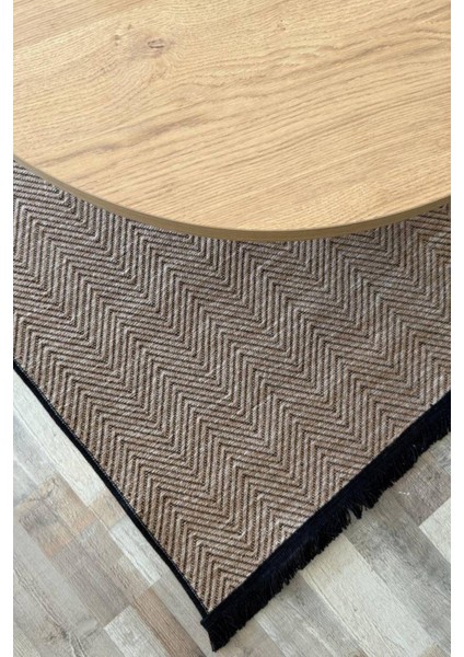 Pera Sisal Yıkanabilir Dokuma Kaymaz Taban Kahverengi Halı Yolluk Kilim